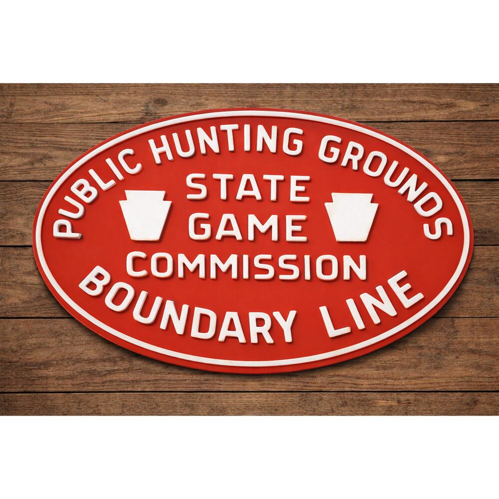 Pennsylvania Public Hunting Grounds Boundary Line Sign State Game Commission